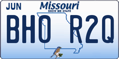 MO license plate BH0R2Q