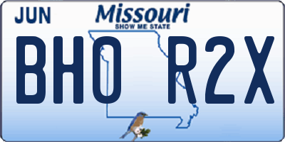 MO license plate BH0R2X