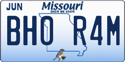 MO license plate BH0R4M