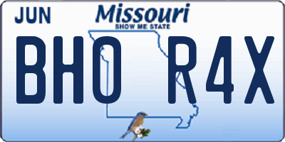 MO license plate BH0R4X