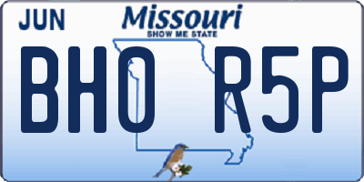 MO license plate BH0R5P