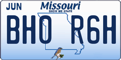 MO license plate BH0R6H