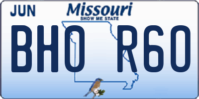 MO license plate BH0R6O