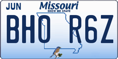 MO license plate BH0R6Z