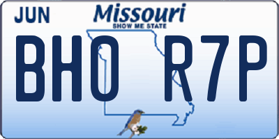 MO license plate BH0R7P