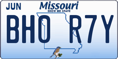 MO license plate BH0R7Y