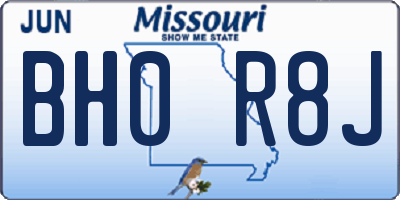 MO license plate BH0R8J