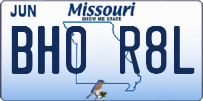 MO license plate BH0R8L