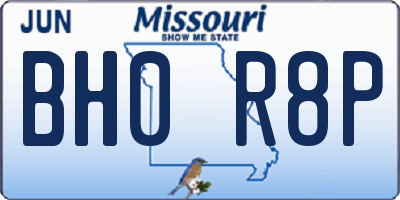 MO license plate BH0R8P