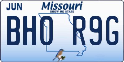 MO license plate BH0R9G