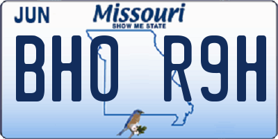 MO license plate BH0R9H