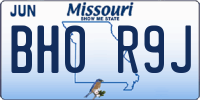 MO license plate BH0R9J