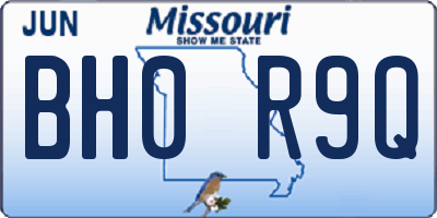 MO license plate BH0R9Q