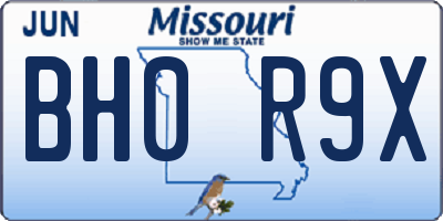 MO license plate BH0R9X