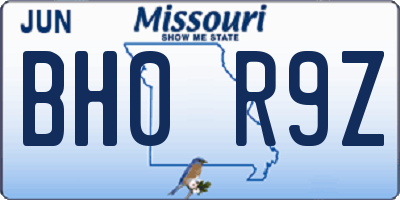 MO license plate BH0R9Z