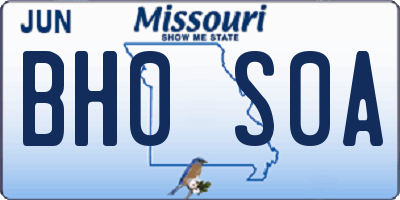 MO license plate BH0S0A