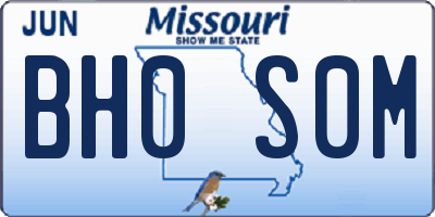 MO license plate BH0S0M