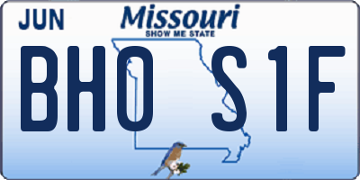 MO license plate BH0S1F