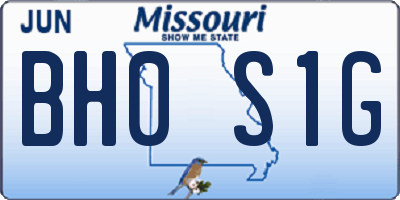 MO license plate BH0S1G