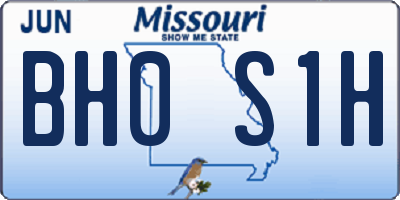 MO license plate BH0S1H