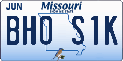 MO license plate BH0S1K