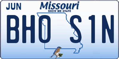 MO license plate BH0S1N