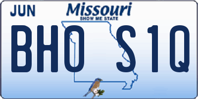 MO license plate BH0S1Q