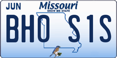 MO license plate BH0S1S