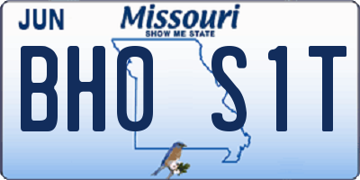 MO license plate BH0S1T
