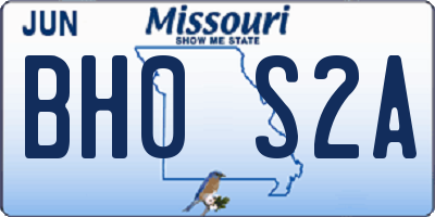 MO license plate BH0S2A