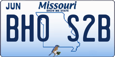 MO license plate BH0S2B