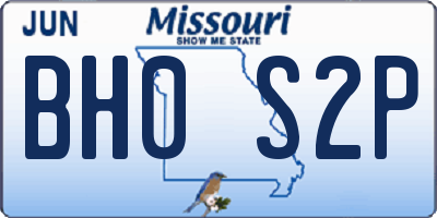 MO license plate BH0S2P