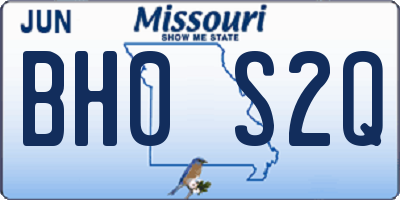 MO license plate BH0S2Q