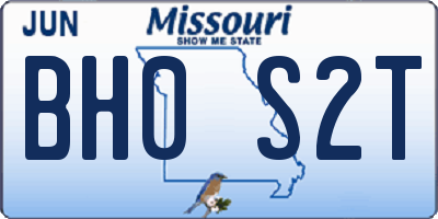 MO license plate BH0S2T