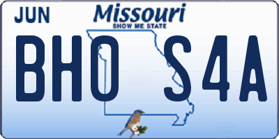 MO license plate BH0S4A