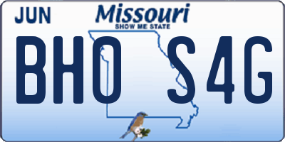 MO license plate BH0S4G