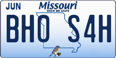 MO license plate BH0S4H