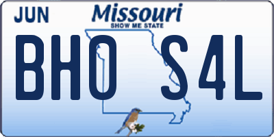 MO license plate BH0S4L
