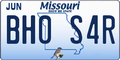 MO license plate BH0S4R