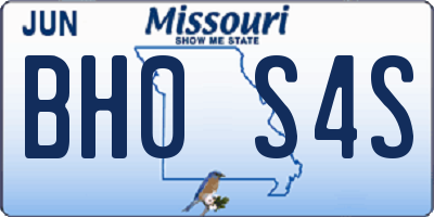 MO license plate BH0S4S