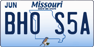 MO license plate BH0S5A