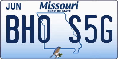 MO license plate BH0S5G