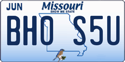 MO license plate BH0S5U