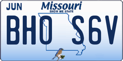 MO license plate BH0S6V