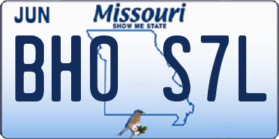 MO license plate BH0S7L