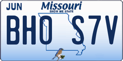 MO license plate BH0S7V