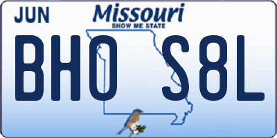 MO license plate BH0S8L