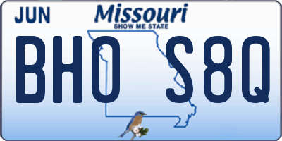 MO license plate BH0S8Q