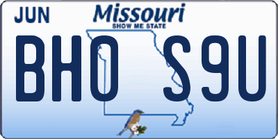 MO license plate BH0S9U