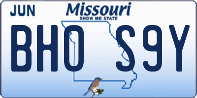 MO license plate BH0S9Y